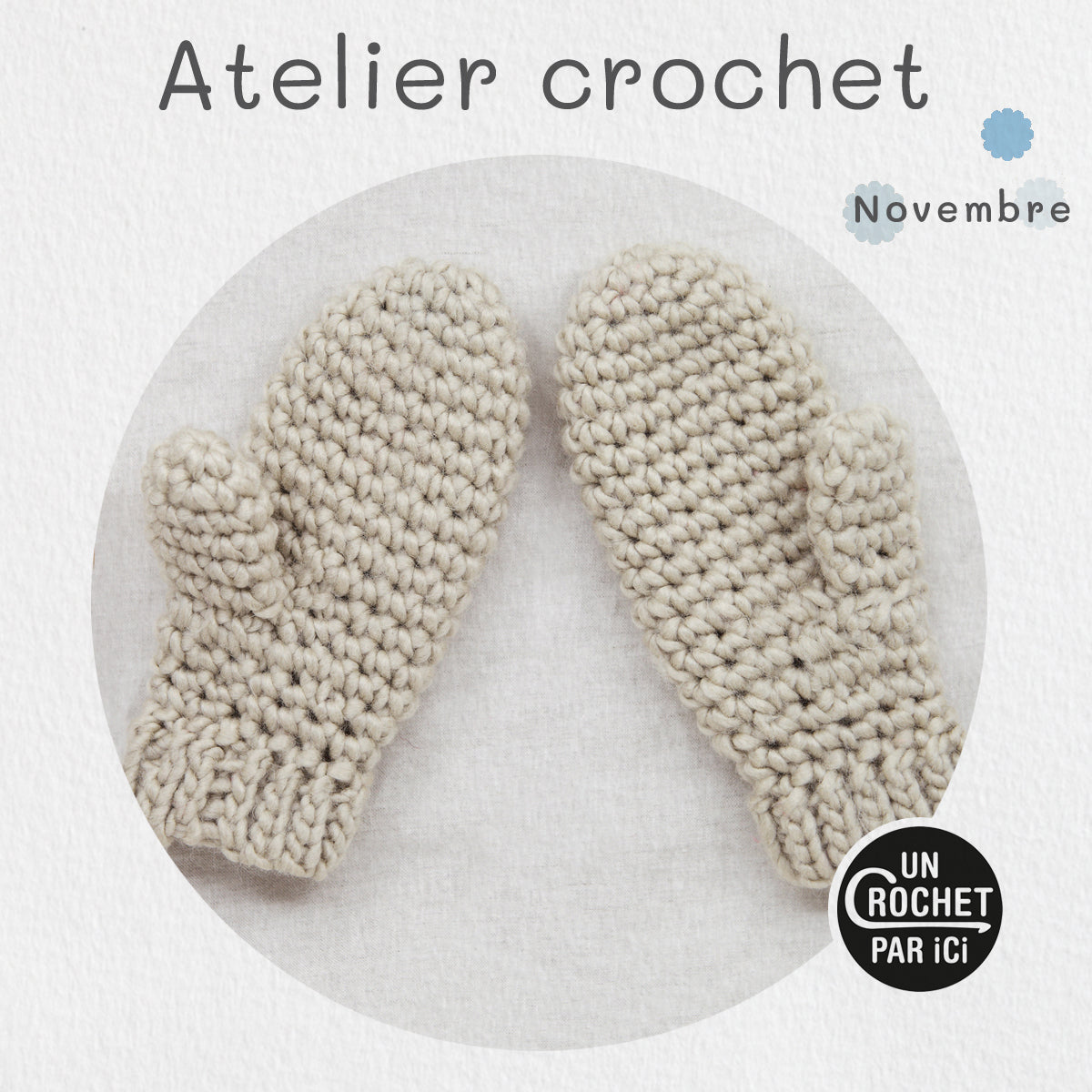 atelier crochet à thème moufles pour l'hiver
