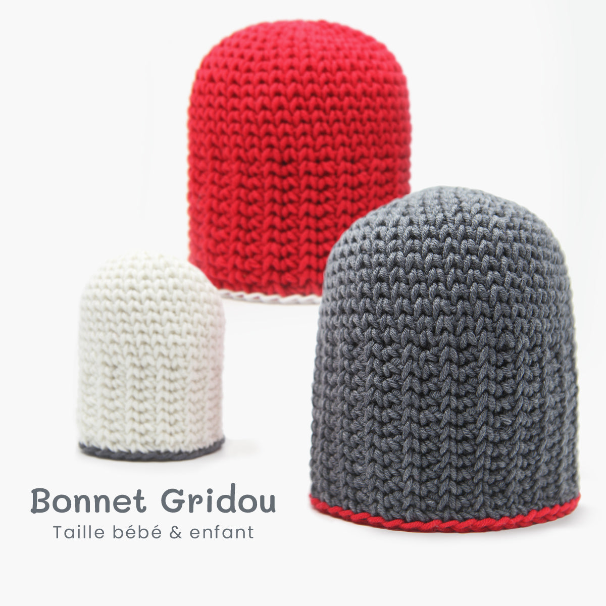 Kit crochet bonnet Gridou - gamme de couleurs - Un crochet par ici
