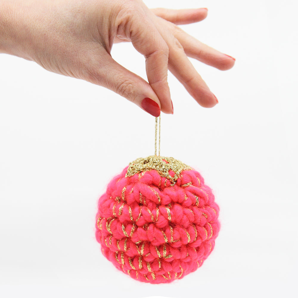 Kit Crochet - 6 Boules de noël rouge