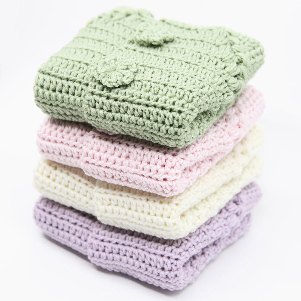 Kit Crochet Layette - Gilet "Fleurs"