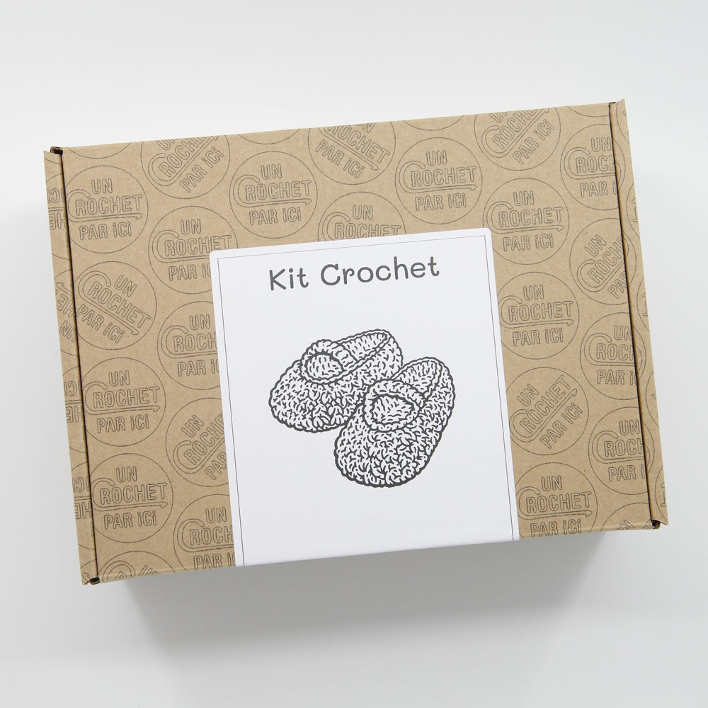 Kit Crochet Layette - Chaussons "Youpi"