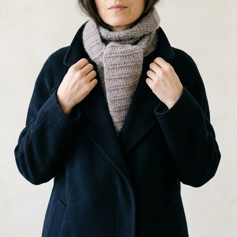 Kit crochet - Écharpe "Croissantine" - Portée - Un crochet par ici