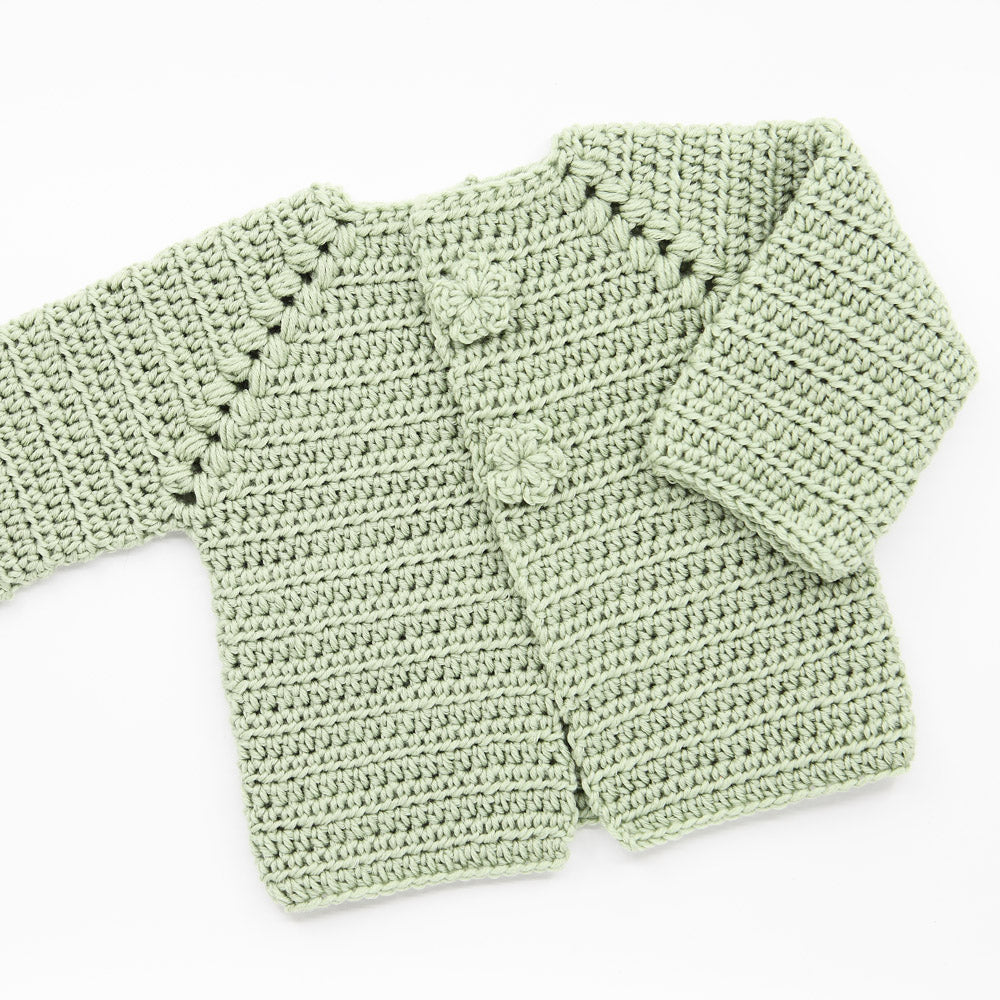 Kit Crochet Layette - Gilet "Fleurs"