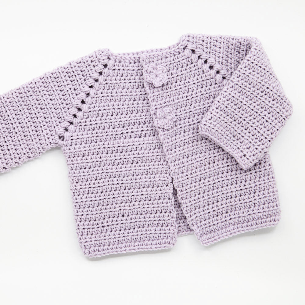 Kit Crochet Layette - Gilet "Fleurs"