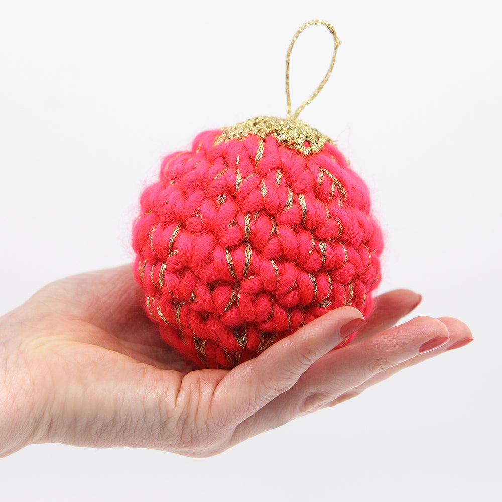 Kit Crochet - 6 Boules de noël rouge