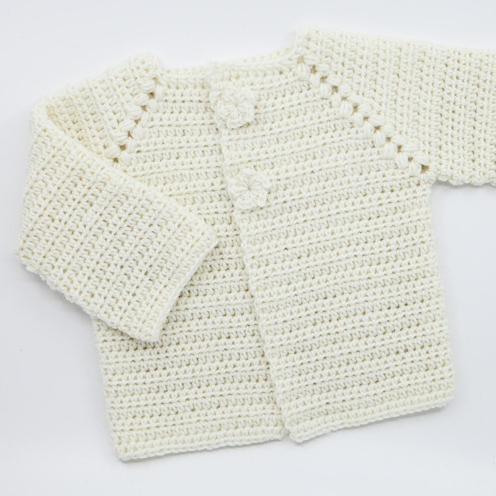 Kit Crochet Layette - Gilet "Fleurs"