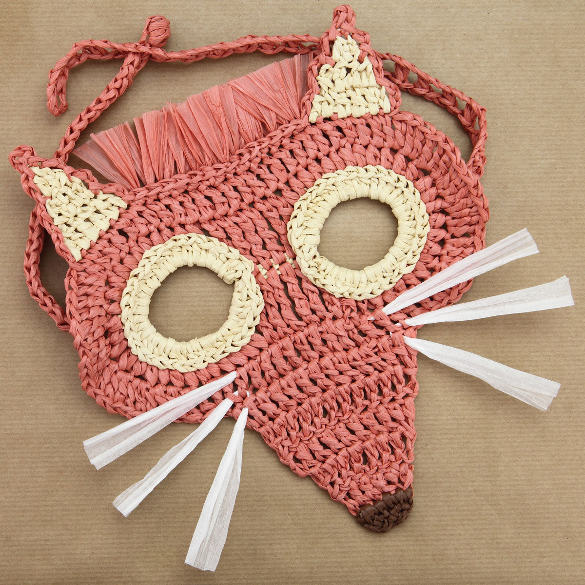 Kit crochet masque Raffianimals - renard - Un crochet par ici