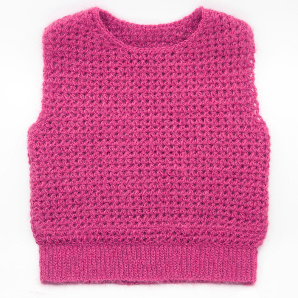 Kit Crochet - Pull mohair sans manche "Youpi"