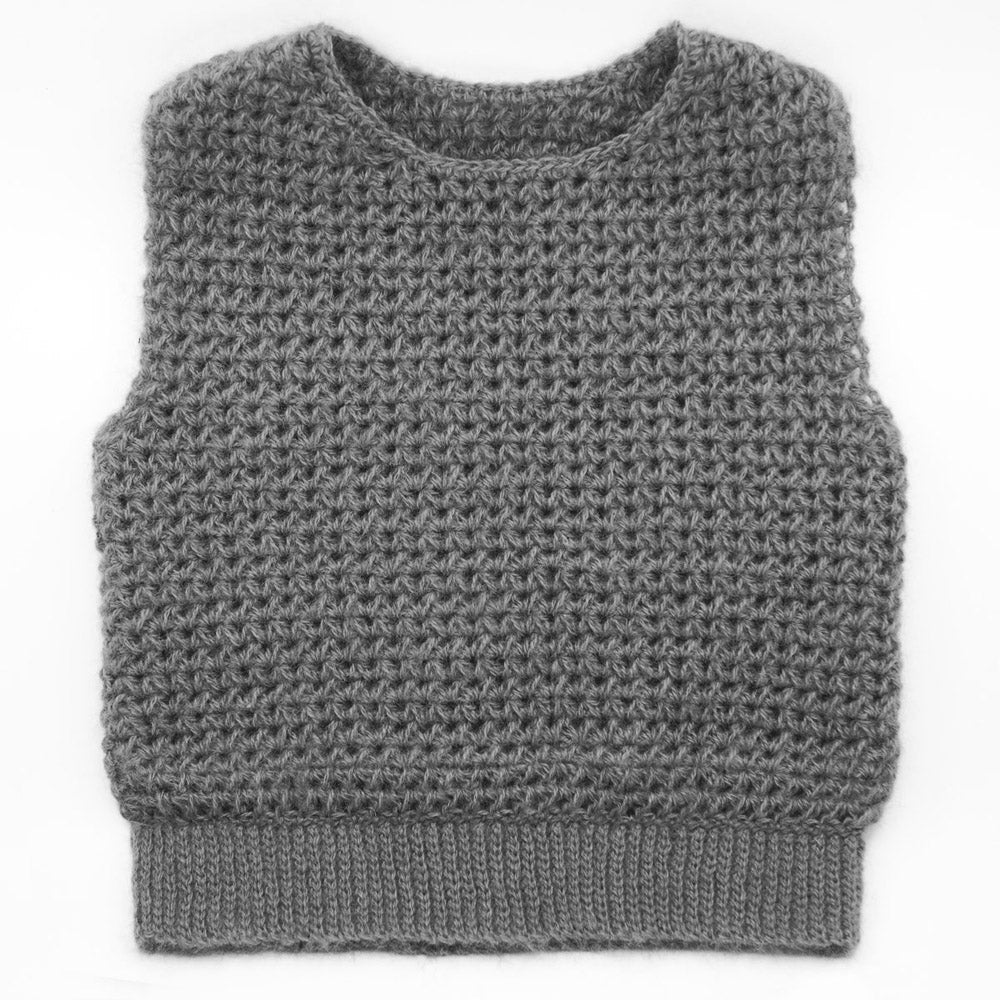 Kit Crochet - Pull mohair sans manche "Youpi"