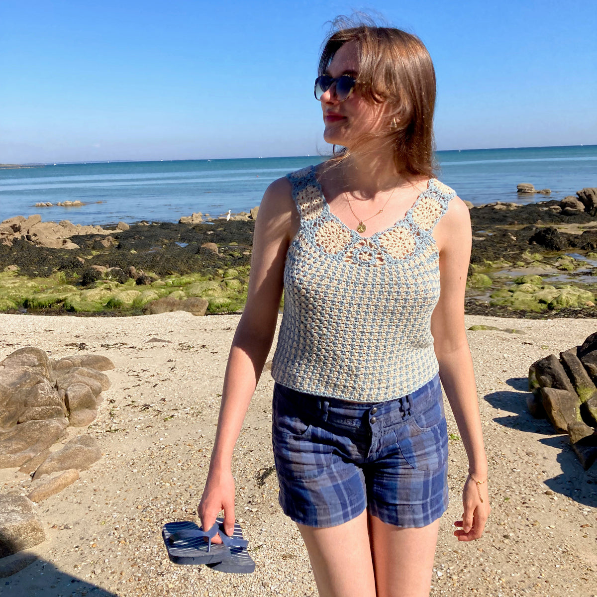 Kit crochet top Cléo - vue de face - Un crochet par ici