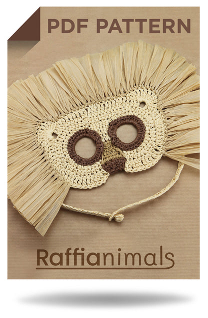 Patron Crochet Raffianimals Le lion (Fr+En)