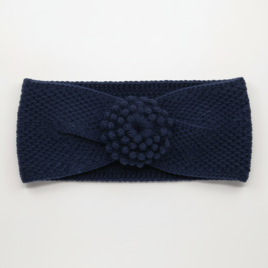 Kit crochet Bandeau Saraa- coloris bleu marine - Un crochet par ici