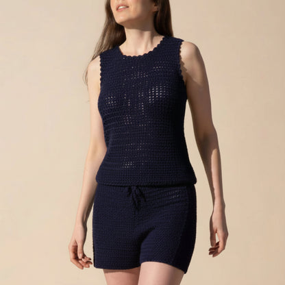 Top et short "Youpi", une tenue à crocheter créée par la marque Un crochet par ici.