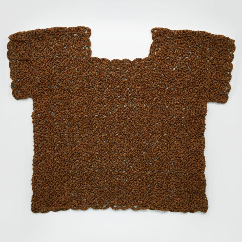 Kit crochet Haut Lala - coloris marron - Un crochet par ici