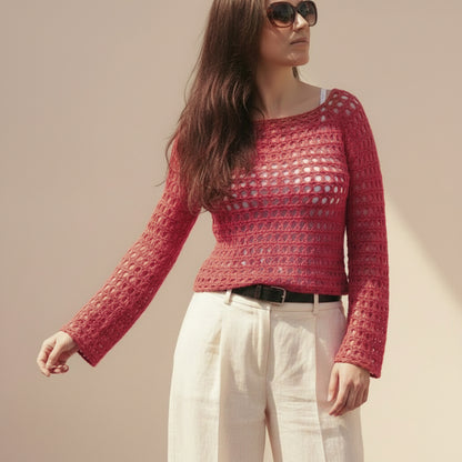 Kit crochet Top X - coloris corail - Un crochet par ici
