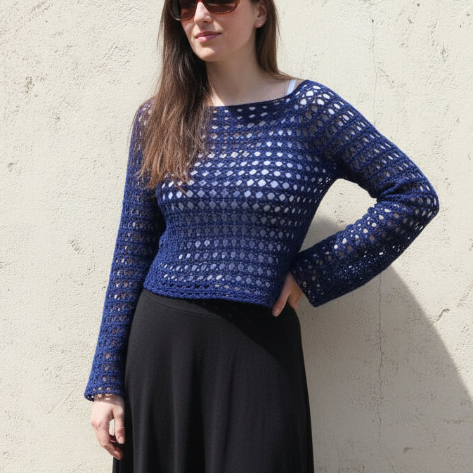 Kit crochet Top X - coloris bleu - Un crochet par ici