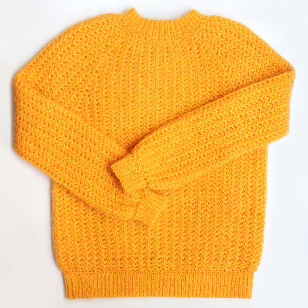 Kit crochet pull oursin- coloris orange - Un crochet par ici