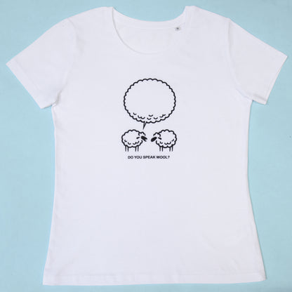 T-shirt Do you speak wool ? - coupe femme - Un crochet par ici