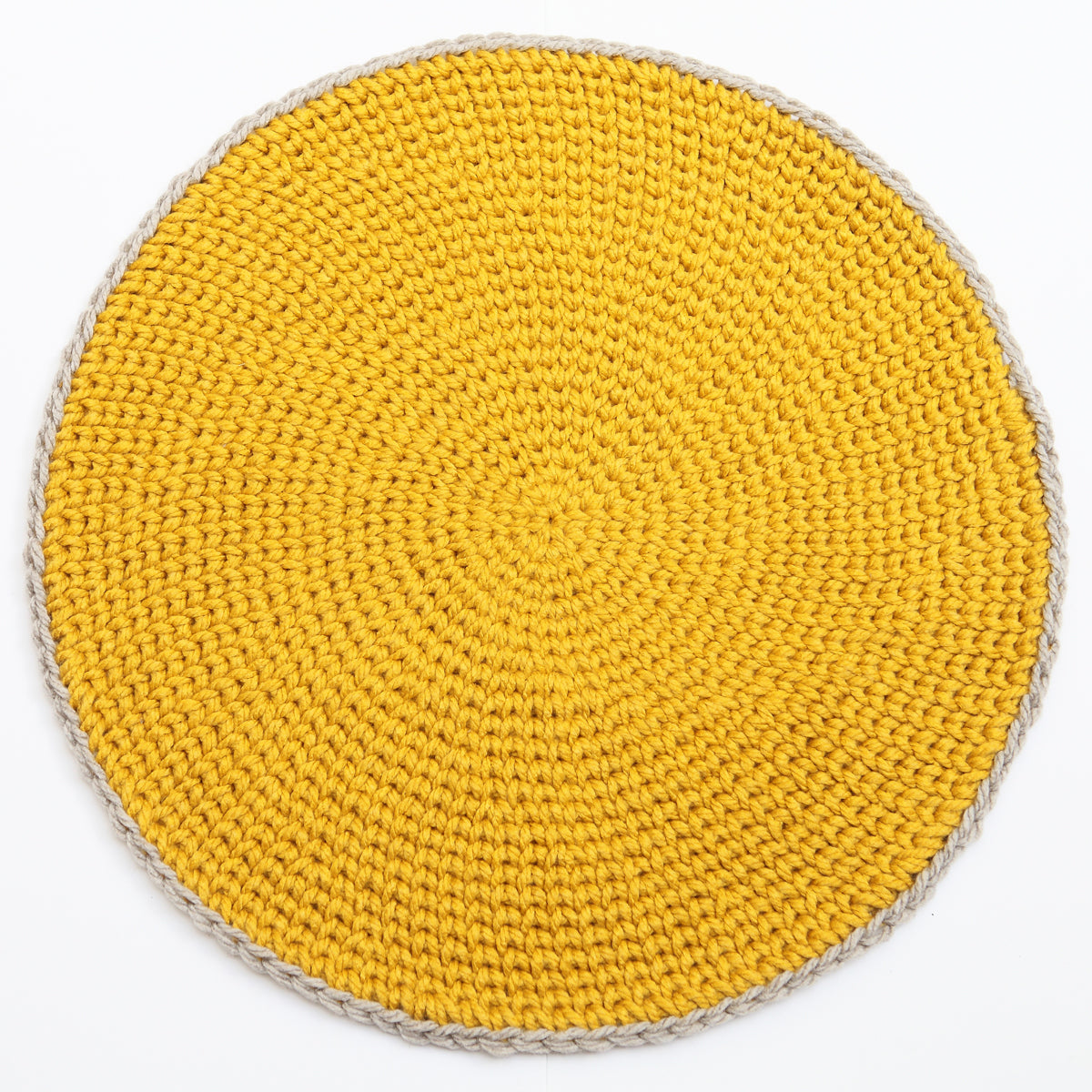 Kit crochet Tapis Gridou - coloris jaune - Un crochet par ici