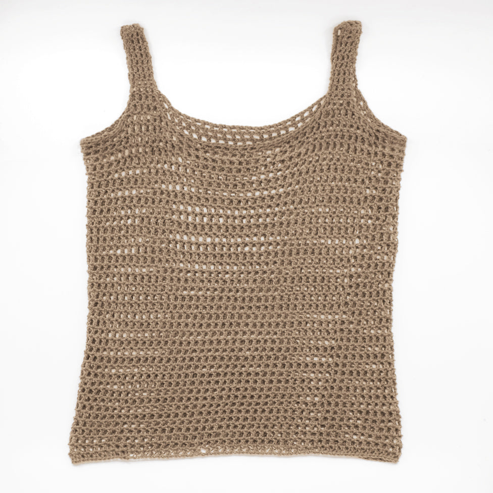 Kit crochet Top Chrono - coloris beige foncé - Un crochet par ici