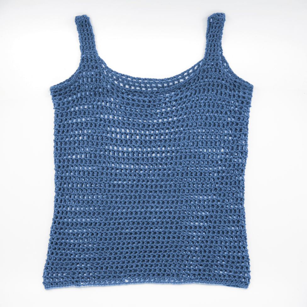 Kit crochet Top Chrono - coloris bleu - Un crochet par ici