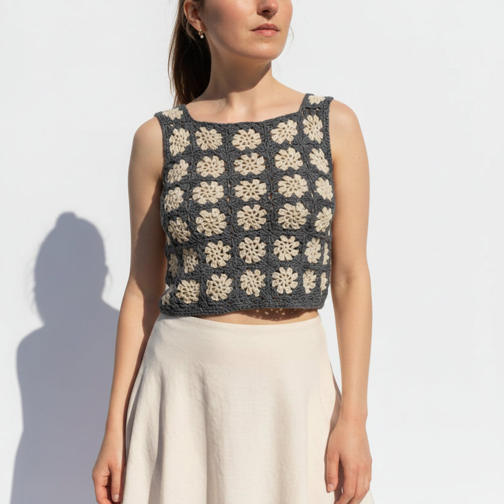 Top "Issime" à crocheter, une création de la marque Un crochet par ici