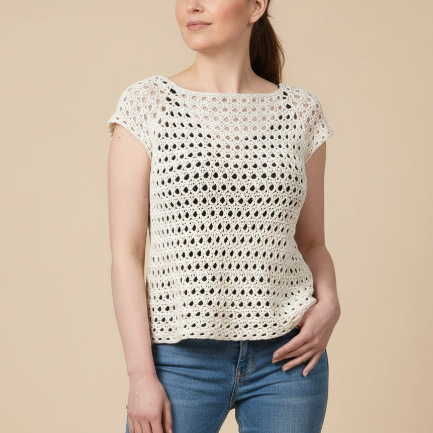 Kit crochet Top X - coloris crème - Un crochet par ici