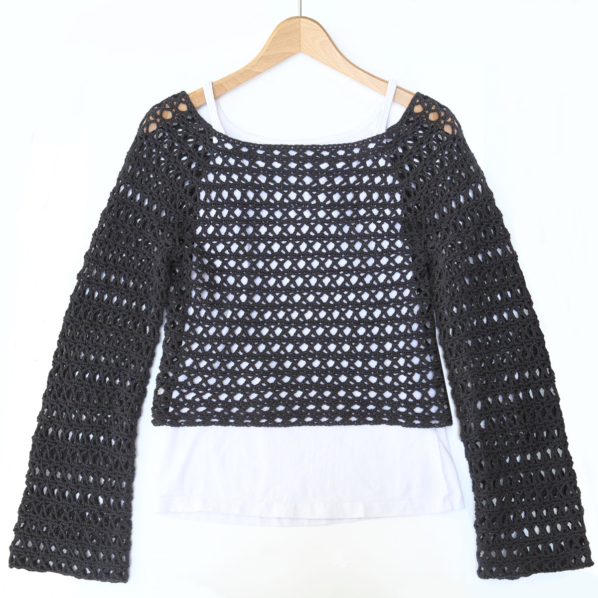 Kit crochet Top X - manches longues - Un crochet par ici
