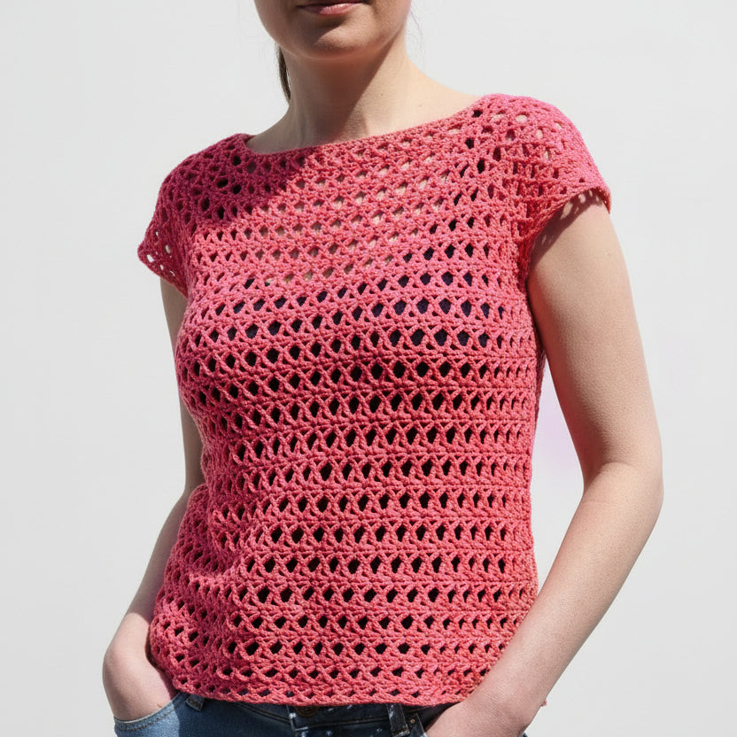 Kit crochet Top X - coloris corail - Un crochet par ici