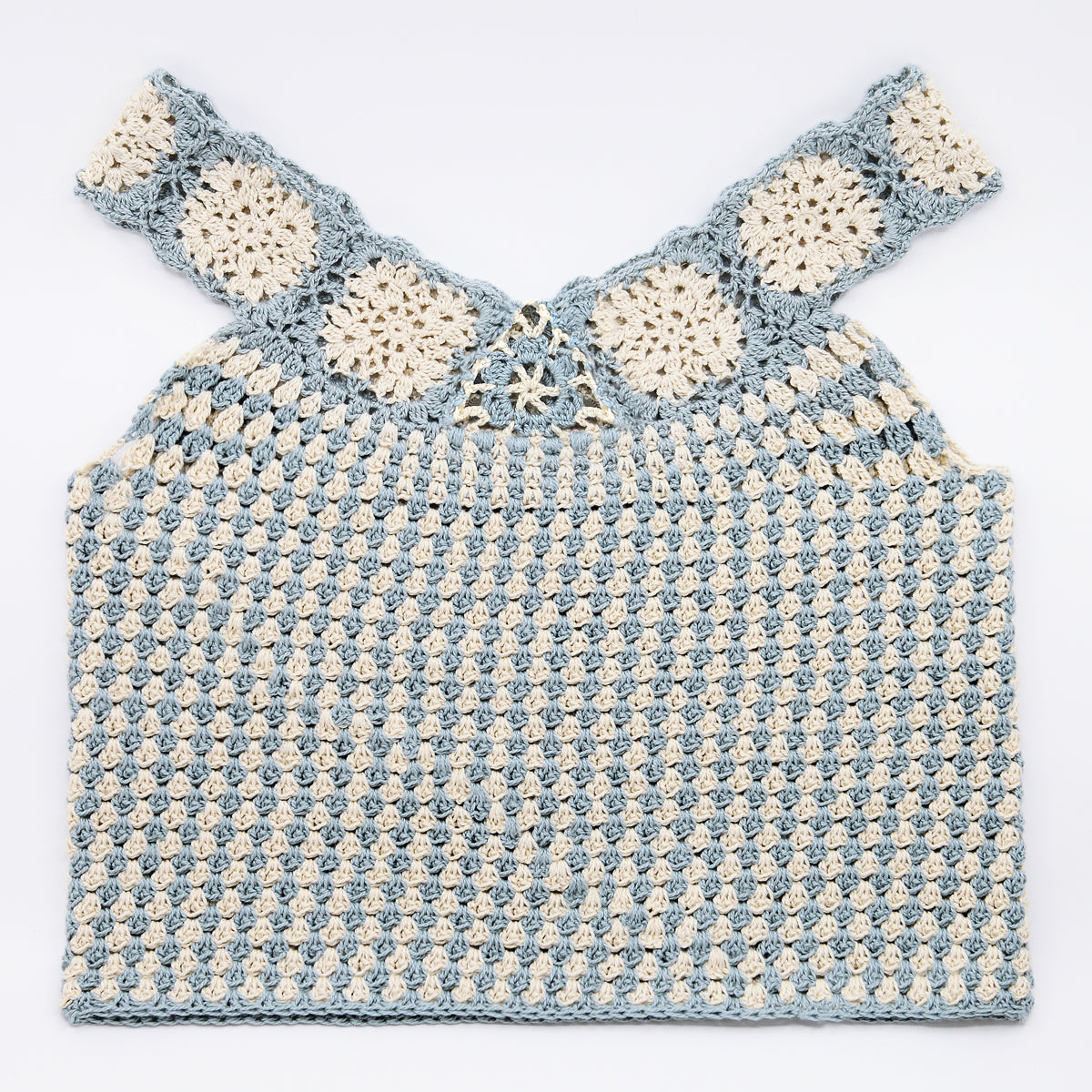 Kit crochet  top Cléo - vue à plat - Un crochet par ici