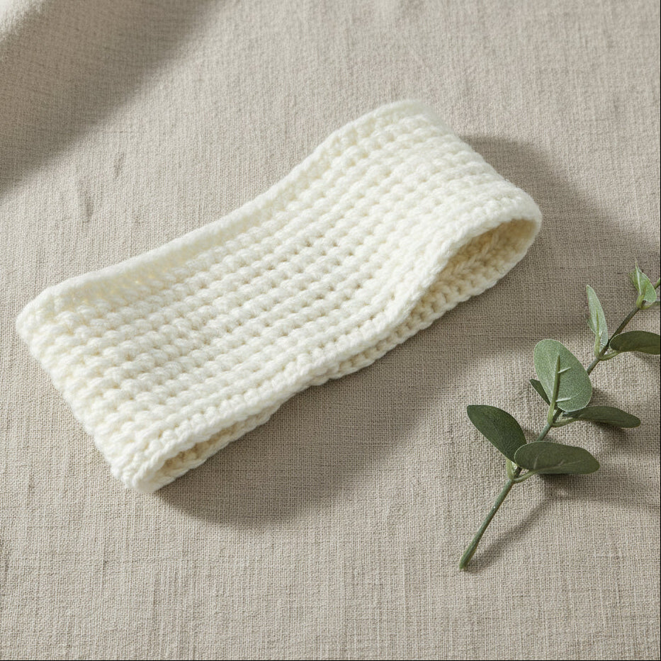 Kit Crochet Neck&Head Band - coloris crème - Un crochet par ici