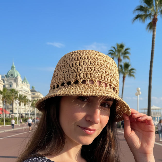 Kit crochet bob croisette- vue de 3/4 - Un crochet par ici