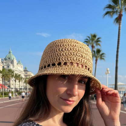Kit crochet bob croisette- vue de 3/4 - Un crochet par ici