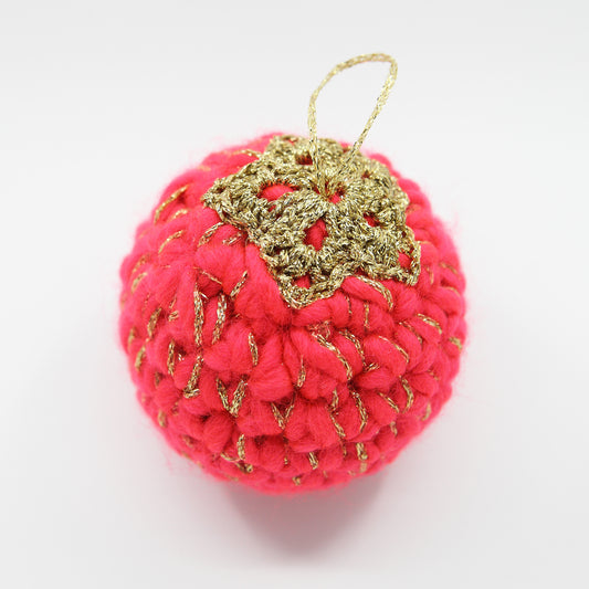 Kit Crochet - 6 Boules de noël rouge