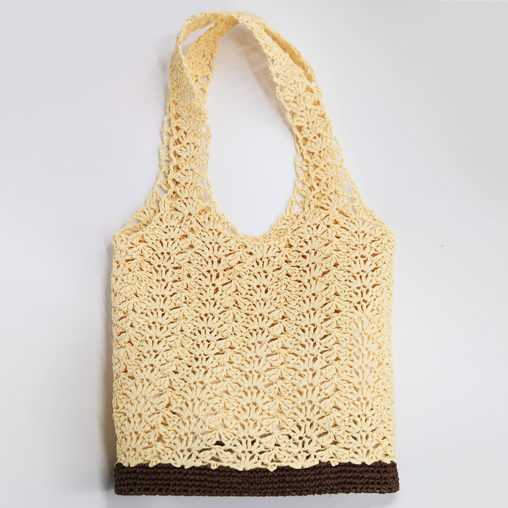 Kit crochet Cabas Raphia - vue de face - Un crochet par ici