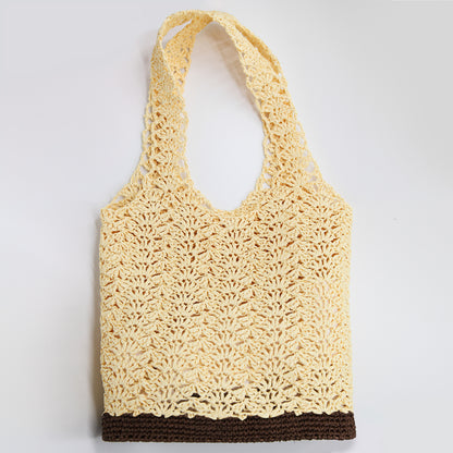Kit crochet Cabas Raphia - vue de face - Un crochet par ici