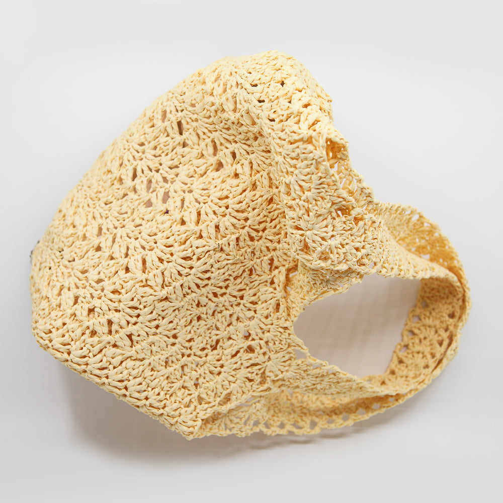 Kit crochet Cabas Raphia - détail souplesse - Un crochet par ici