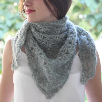 Kit crochet châle Point du jour - porté façon chèche - Un crochet par ici