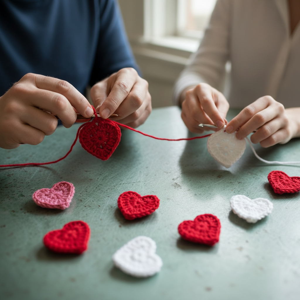 Cours de crochet pour la Saint valentin chez Un crochet par ici