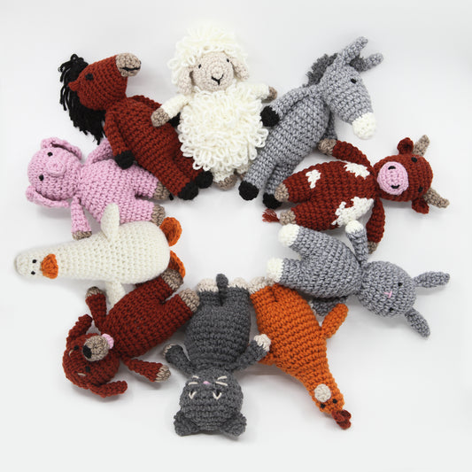 Kit crochet animaux de la ferme - Un crochet par ici