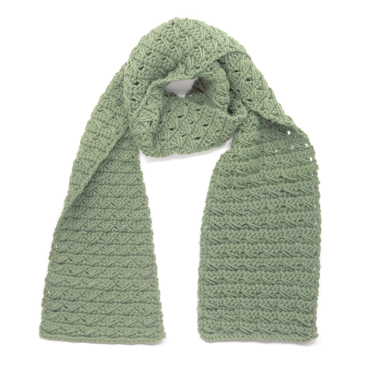 Kit crochet écharpe Judith- coloris vert kaki - Un crochet par ici