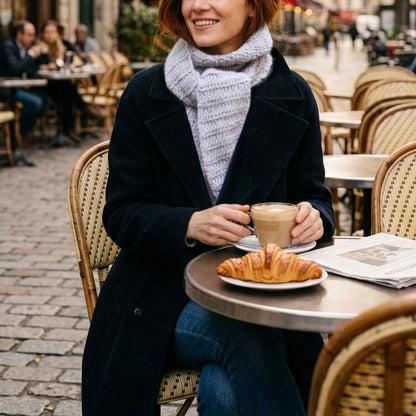 Kit crochet - Écharpe "Croissantine" - en situation - Un crochet par ici