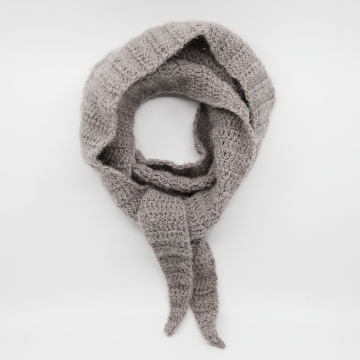 Kit crochet - Écharpe "Croissantine" - Coloris gris taupe - Un crochet par ici