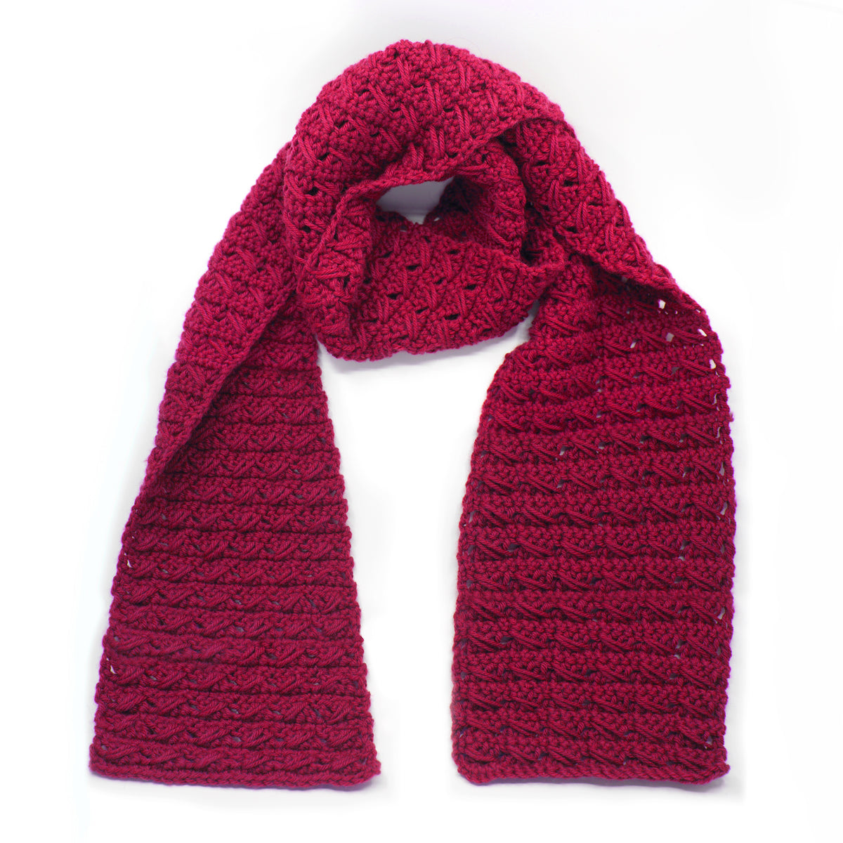 Kit crochet écharpe Judith- coloris rouge - Un crochet par ici