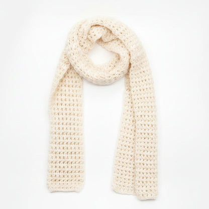 Kit crochet écharpe Youpi- coloris blanc crème - Un crochet par ici