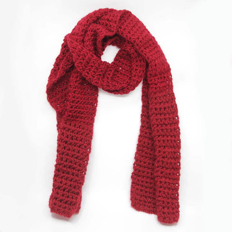 Kit crochet écharpe Youpi- coloris rouge - Un crochet par ici