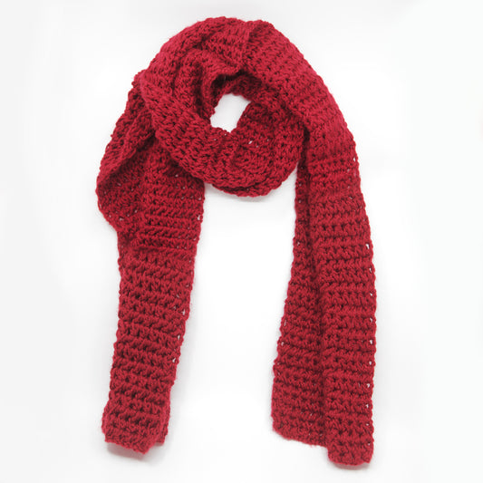 Kit crochet écharpe Youpi- coloris rouge - Un crochet par ici