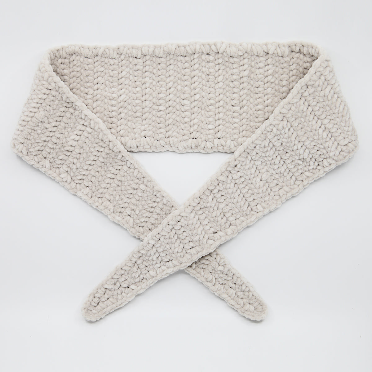 Kit Crochet Foulard "Softy" - coloris beige - Un crochet par ici