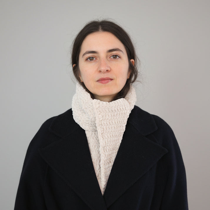 Kit Crochet Foulard "Softy" - vue porté - Un crochet par ici