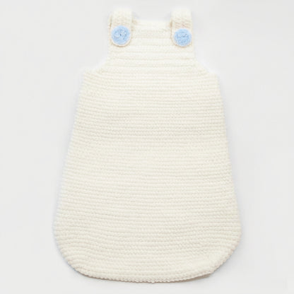 Kit crochet Turbulette "Softy" - coloris blanc crème - boutons bleus - Un crochet par ici